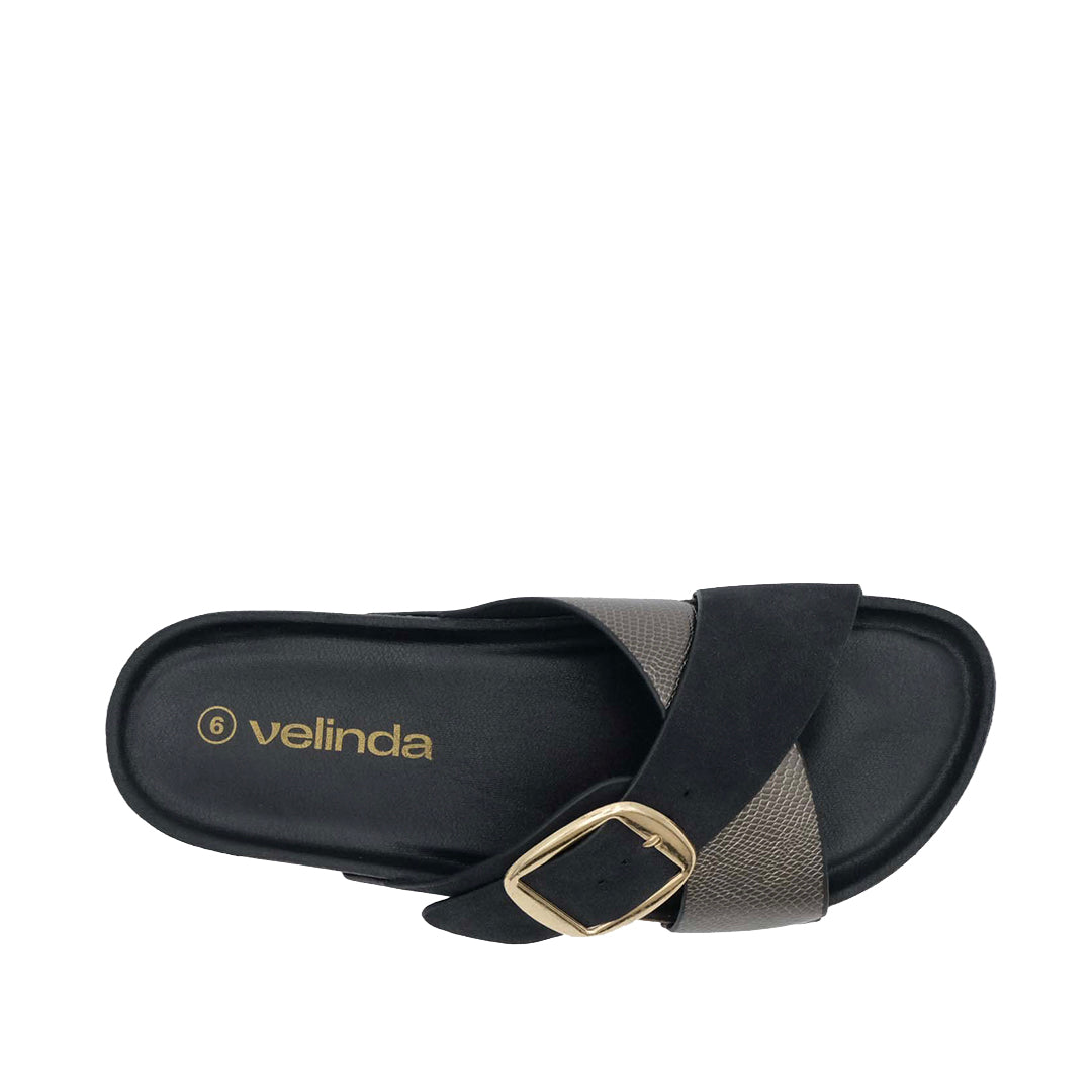 Sandalias flats Madga para mujer color negro