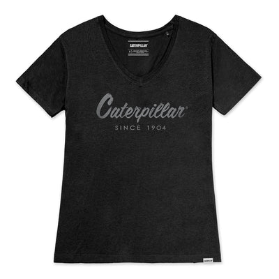 Camiseta Scripvneck para mujer color negro